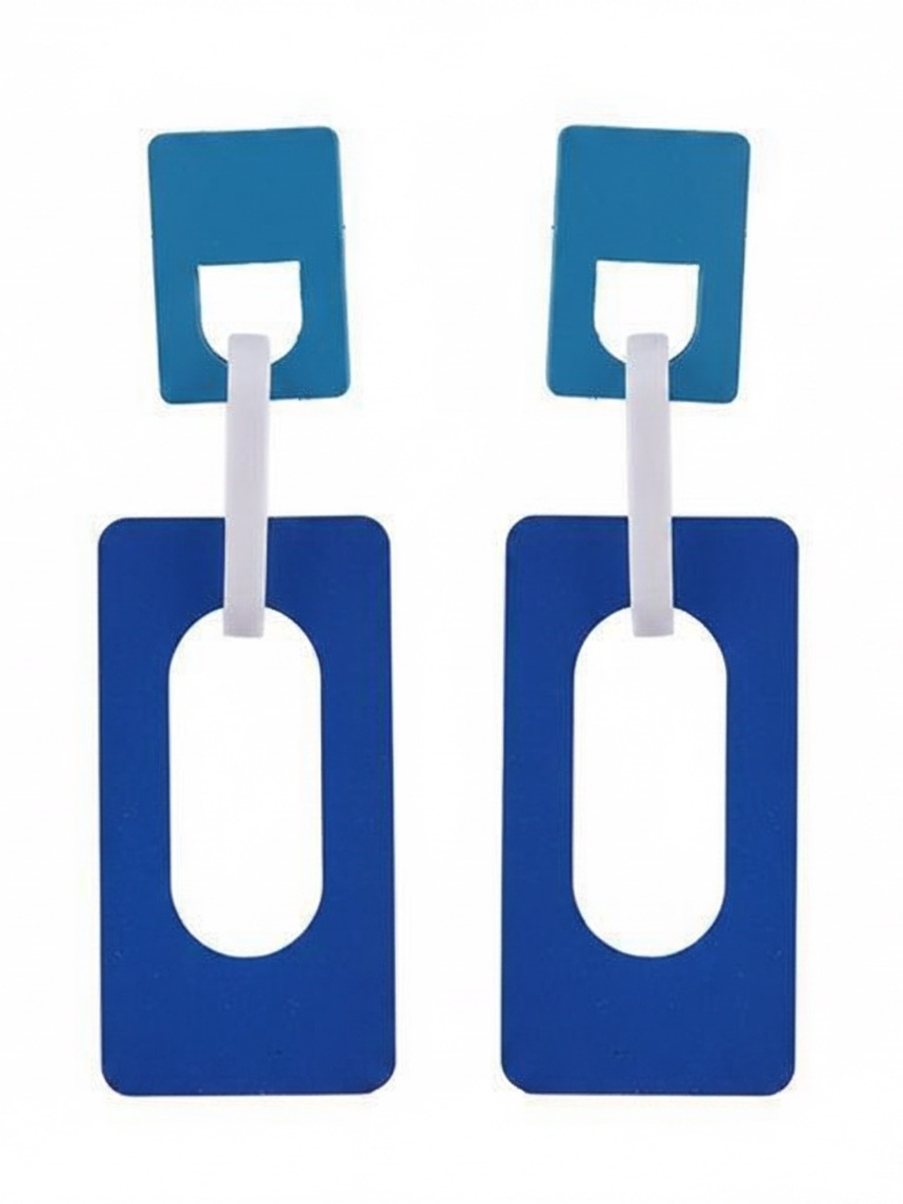 Womens Blue Square Hoop Acrylic Earrings